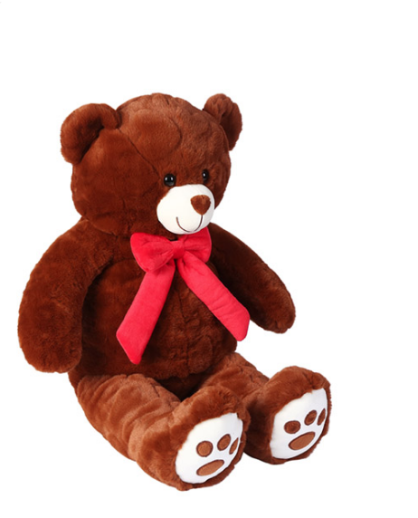 Kyle Bear With Red Bow Brown (40cm)