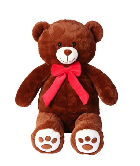 Kyle Bear With Red Bow Brown (40cm)