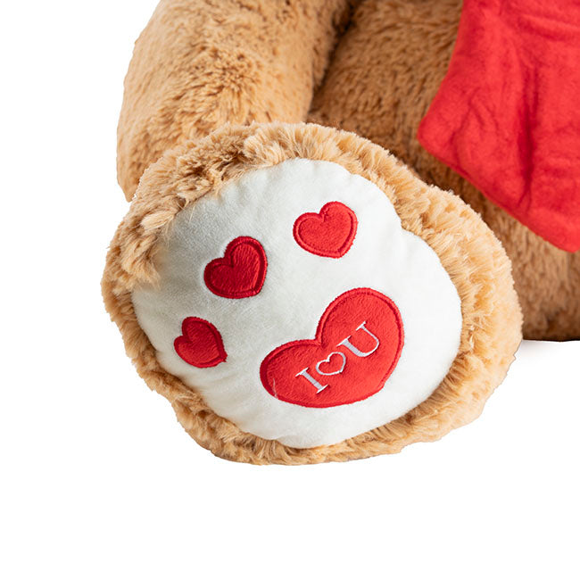 Billy the I Love You Giant Teddy Bear Brown (90cmHT/60cm)